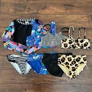 Lot of 4 size 6/6X girls bathing swim suits.
